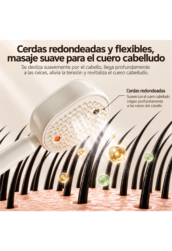 Cepillo eléctrico para el cabello con rocío de aceite esencial, masaje en el cuero cabelludo y desenredado